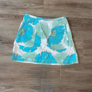 Top shop floral blue mini skirt